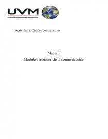 CUADRO COMPARATIVO. Modelos teóricos de la comunicación - Apuntes - Karla  Fernanda Fragoso