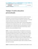 Trabajo: El estilo educativo personalizado