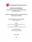 Satisfacción y calidad de atención en pacientes del Centro de Salud de Poroto