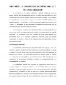 RESUMEN: LA COMPETENCIA EMPRESARIAL Y SU APLICABILIDAD