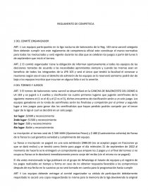 Reglamento Competencia Basquetbol - Informes - Damian Cupil Flores