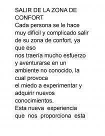 SALIR DE LA ZONA DE CONFORT. Página 1