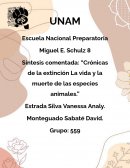 Síntesis comentada La extinción de las especies