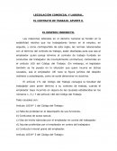 Legislación comercial y laboral. El contrato de trabajo