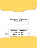 Examen de Primero de Secundaria, Historia tercer trimestre